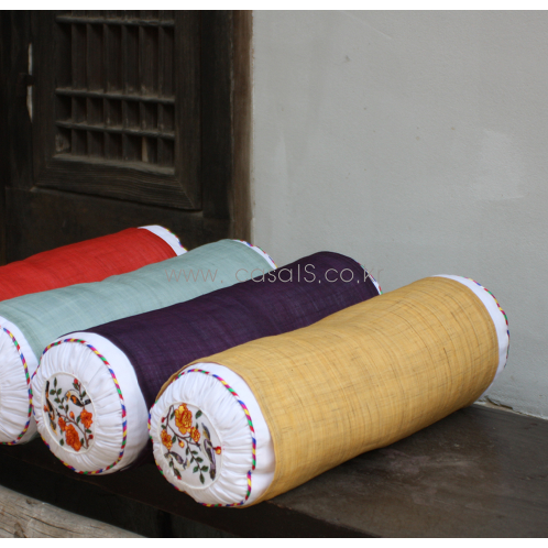 Sarang Round Pillow | Round Pillow, Korea Fabric , NATURAL DYEING , EMBROIDERY , STITCH ON COTTON , Fabric styling