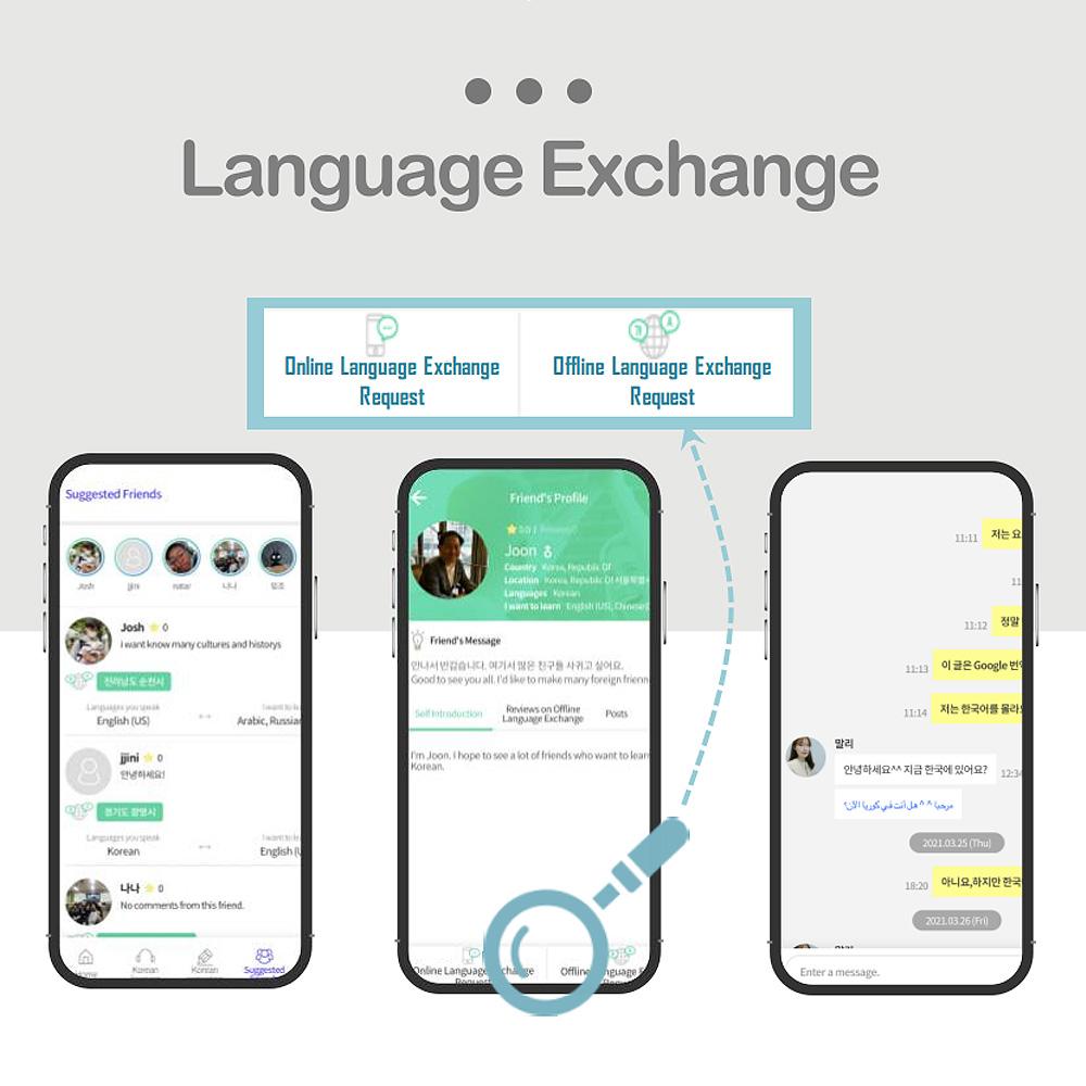 KoreanSSam_Language exchange application, Korean tutoring application, Korean study application