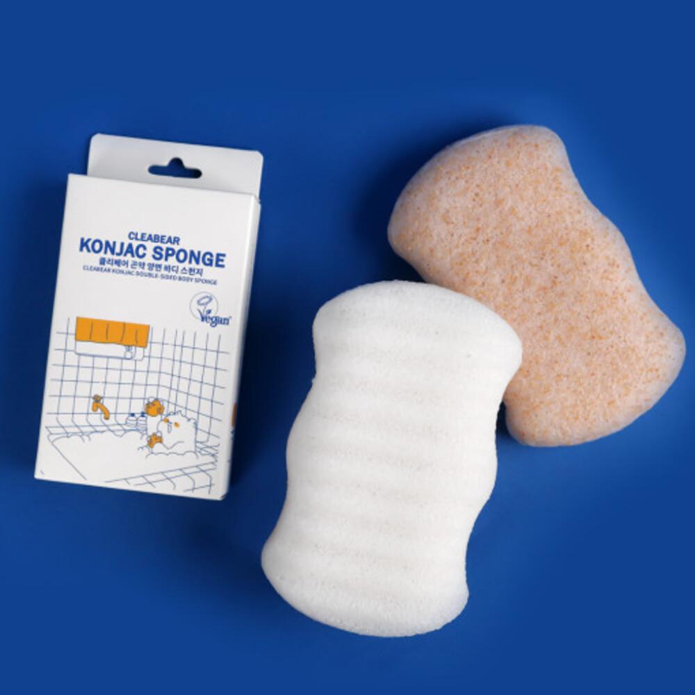 [CLEABEAR] Konjac Double Sided Body Sponge - 1pack