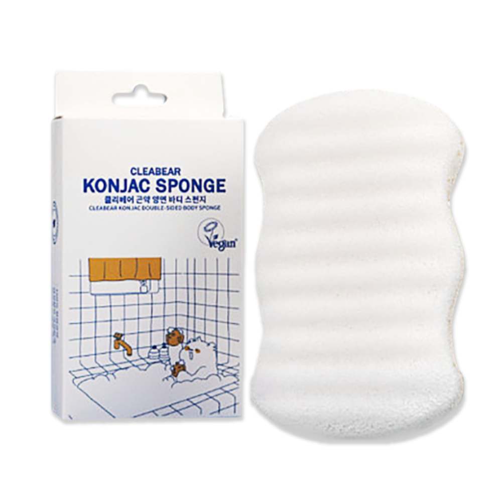 [CLEABEAR] Konjac Double Sided Body Sponge - 1pack