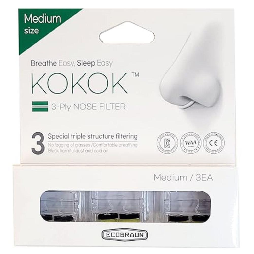 KOKOK 3-Ply Nose Filter Reusable Breathable Nasal Plugs Air Filteration for Dust, Pollution, Block C