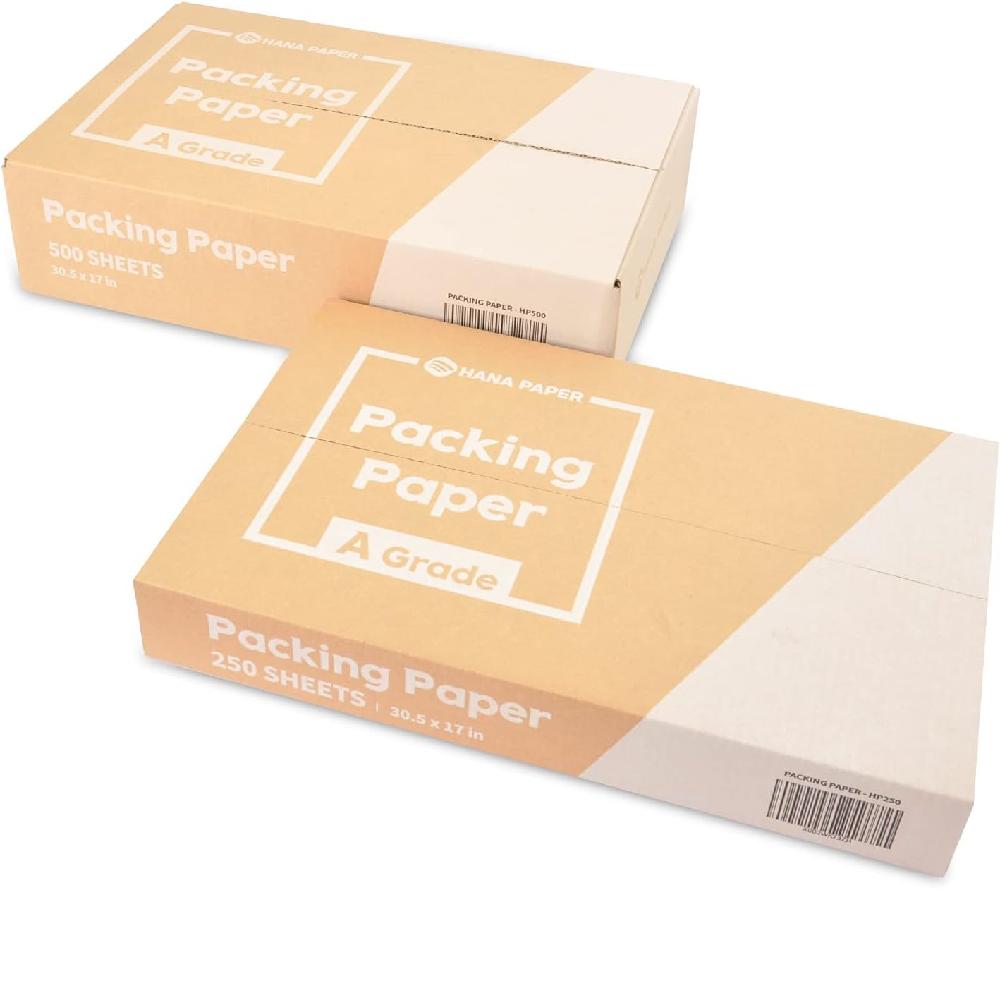 HANA PAPER 30.5" x 17" Large Size (250 sheets, 9.5lb) Packing Paper Sheets for Moving, A grade of Ne