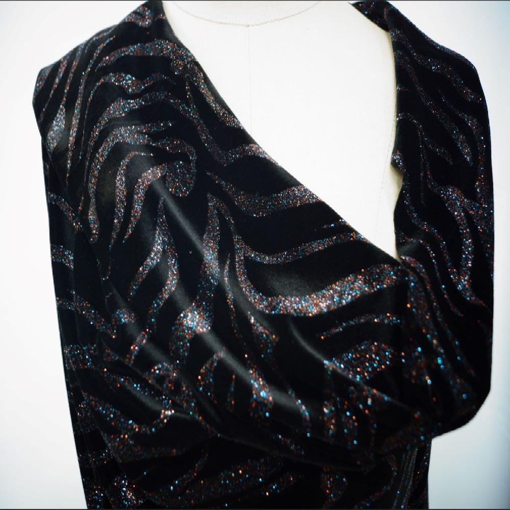 SJ Poly Span Velvet with Multi Glitter