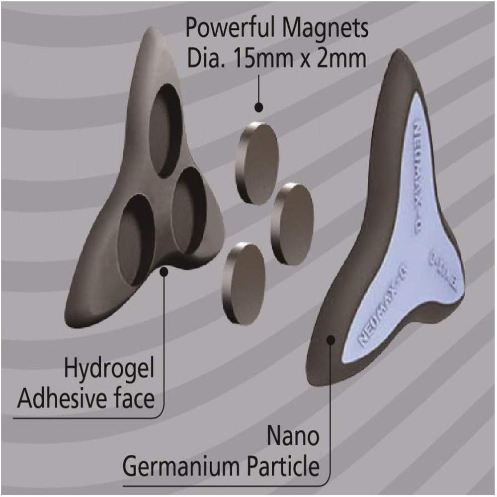 NEOMAX-Q Silicon Magnetic Patch Powerful Designed for Maximum Therapy Pain Relief, Blue