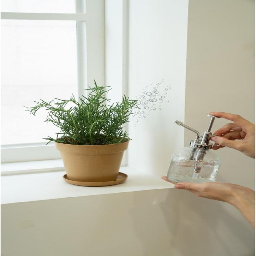 Freefactory Flower Plant Pot with Drainage Holes and Saucer Tray(Large/Ivory)