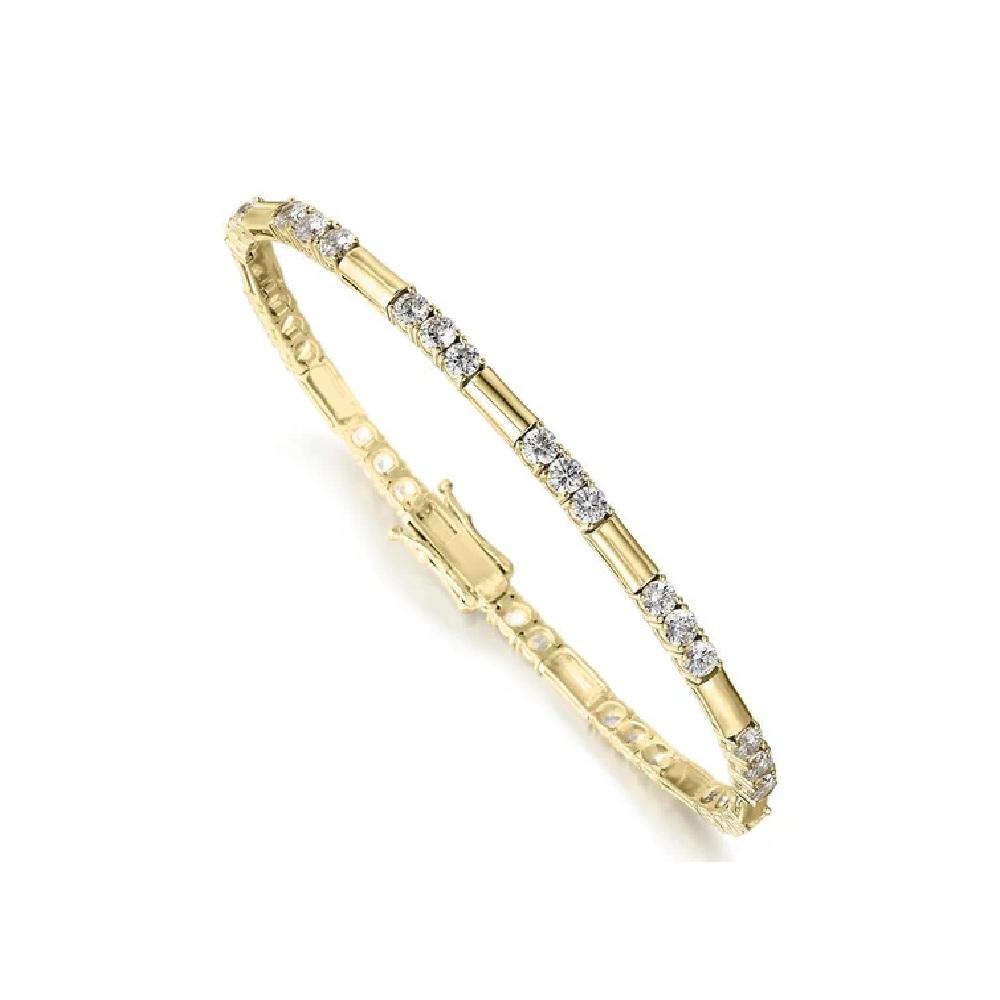 14K GOLD BRACELET SERT WITH CZ STONES